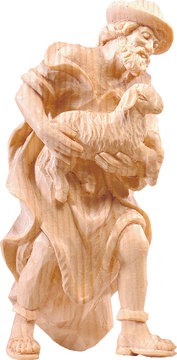 Hirt mit Schaf R.K. DE4411 (15 cm, lasiert)