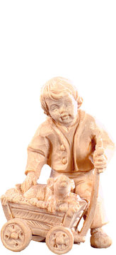 Kind mit Karren R.K. DE4424 (15 cm, lasiert)