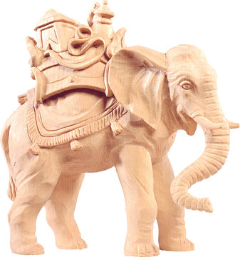 Elefant mit Gepäck R.K. DE4498 (15 cm, lasiert)
