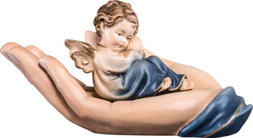 Mano distesa con angelo azzurro (2 pezzi) DE3272B (11 cm, colore)