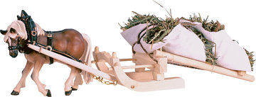 1 Draw - horse with haysledge DE6062 (4,33", color)