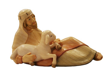 Hirte liegend RA111018 (10 cm, lasiert)