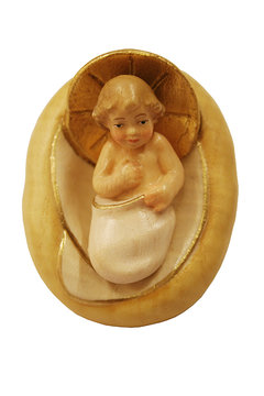 Jesukind mit Wiege 111002 (10 cm, lasiert)