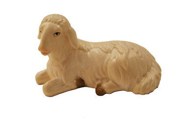 Schaf liegend RA111055 (10 cm, lasiert)