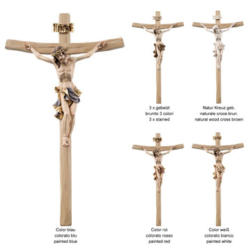 Christus Insam mit Kreuz nach oben gebogen EI60304 (22 cm, lasiert)