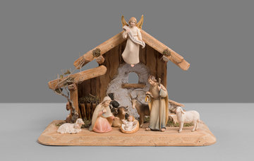 Capanna Notte Sacra + 8 figure Presepe Luce EI540NSET09 (8 cm, colore)