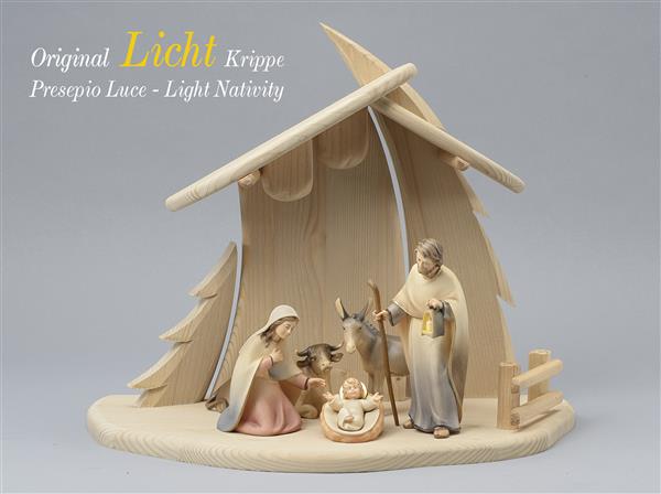 LI Capanna Albero di natale + 5 statue Presepio Luce Orologi a