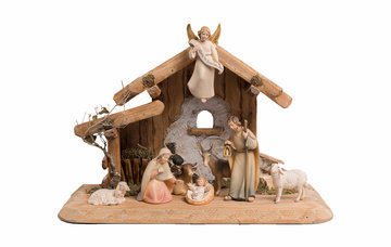 Capanna Notte Sacra + 8 figure Presepe Luce EI540NSET08 (10 cm, colore)
