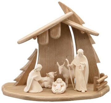 LI Capanna Albero di natale + 5 statue Presepio Luce EI540TSET07 (10 cm, colore)