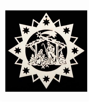 Double star with nativity EI8205 (3,15", natural)