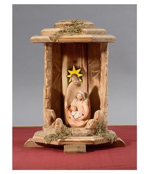 Laterne Kometstern mit Blockkrippe Geborgenheit EI555L (12 cm, lasiert)