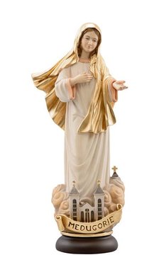 Madonna Medugorje with scarf in gold EI3080G (3,94", color)