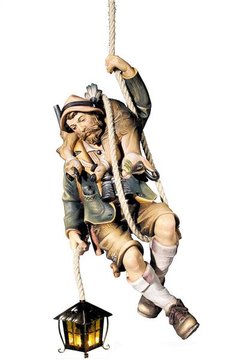 Abseilender Jäger mit Laterne EI4046L (30 cm, lasiert)