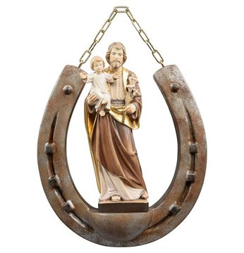 Hufeisen mit Hl. Josef mit Kind EI951032 (12 cm, lasiert)
