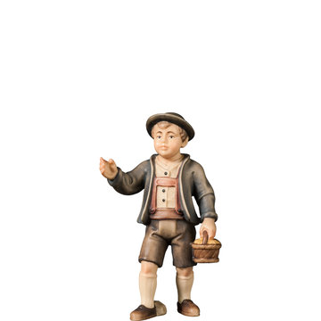 H - Hirtenbub mit Korb FI427110 (8 cm, lasiert)