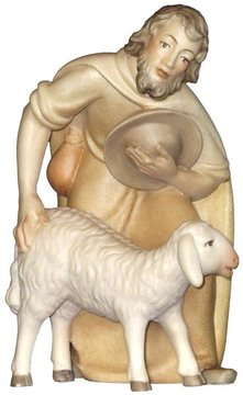 Pastore piegato con pecora HA031510 (9 cm, colore)