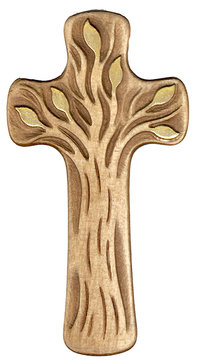 Cross round with Tree of the Life HAK326 (4,33", stained 3 col.)
