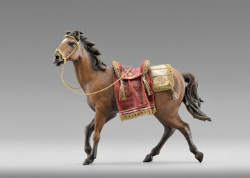 Pferd besattelt für König HE237401R (12 cm, lasiert)