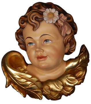 Angel head with margerita right K0143102 (2,36", color)