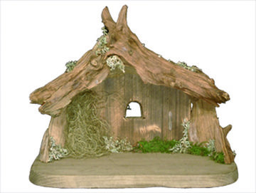 capanna rustica per famiglia K01509 (12 cm, brunito)