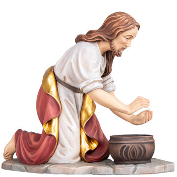 Gesù che lava i piedi K08275 (12 cm, colore)