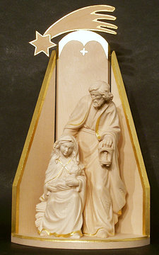 Kometenstall mit Familie K01624 (20 cm, lasiert)