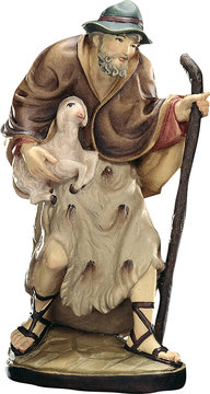 Pastore con bastone - agnello K0150024 (12 cm, colore)