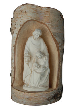 Hl. Familie im Stamm K01524S (9 cm, lasiert)