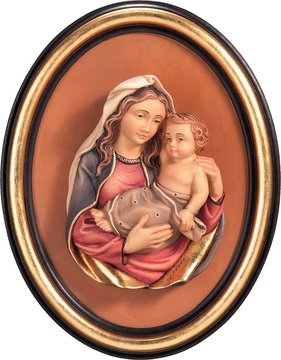 Madonna rilievo con cornice K00242r (17 cm, colore)