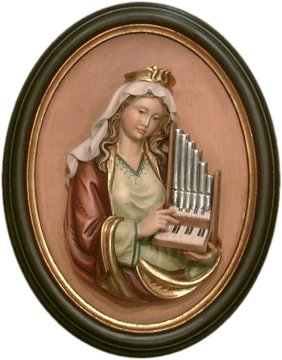 Santa Cecilia mezzobusto con cornice K00253r (11 cm, colore)