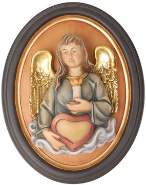 Angelo del compleanno con cornice K00260r (11 cm, colore)