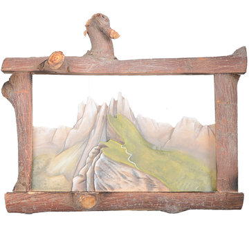 Sollievo Paesaggio Seceda con cornice branca K01317RA (22 cm, colore)