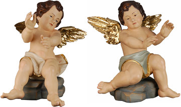 Putte sitzend links/rechts K01425 (50 cm, lasiert)