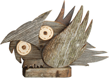 Owl of old wood right K01724 (6,69", natural)