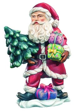 Babbo Natale con albero K09001 (6 cm, colore)