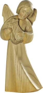 Mary's angel with harp - ash wood LM406E 7 (5,12", color)