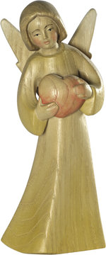 Mary's angel with heart - ash wood LM406E 9 (5,12", color)