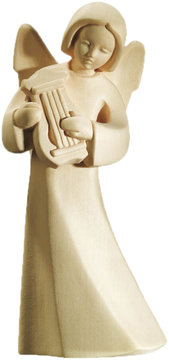 Mary's angel with harp LM406 7 (2,56", natural)