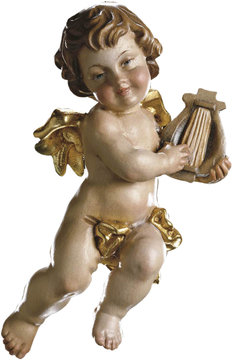 Engel barock mit Harfe LM423 1 (20 cm, antik)