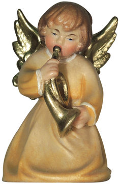 Kneeling angel with horn LM431 11 (1,77", color)