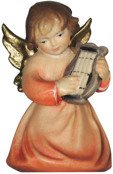 Kneeling angel with harp LM431 16 (1,77", color)