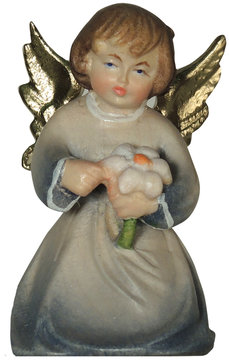 Kneeling angel with flower LM431 20 (1,77", color)