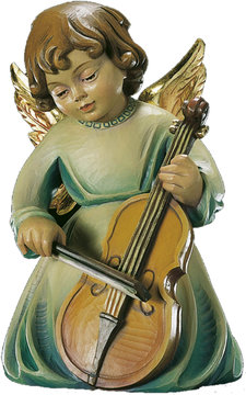 Kneeling angel with cello LM431 04 (1,77", color)