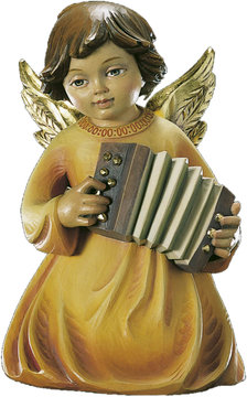 Kneeling angel with accordion LM431 06 (1,77", color)