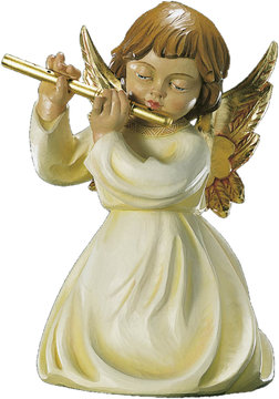 Kneeling angel with flute LM431 07 (1,77", color)
