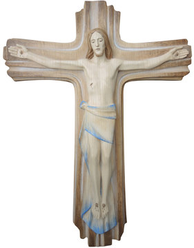 Christushochrelief am Kreuz - Esche LM105 E (60 cm, natur)