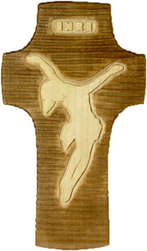 Kreuz mit Kerbschnitt LM109 (13 cm, natur)