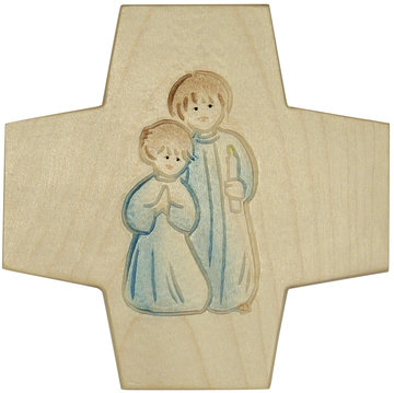 Kinderkreuz für Junge LM124B (12,5 cm, lasiert)