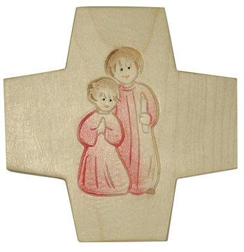 Kinderkreuz für Mädchen LM124R (12,5 cm, lasiert)