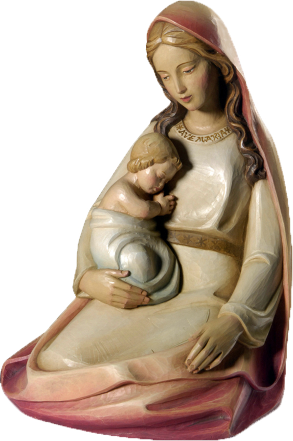 Sitzende Madonna mit Kind Holzschnitzereien und Krippen ...